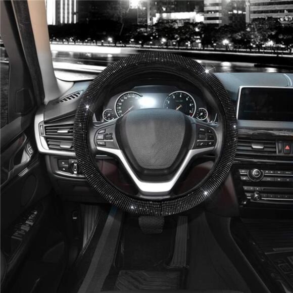 Steering Wheel Cover for Women Men Bling Bling Crystal Diamond Sparkling Car SUV - Picture 3 of 7